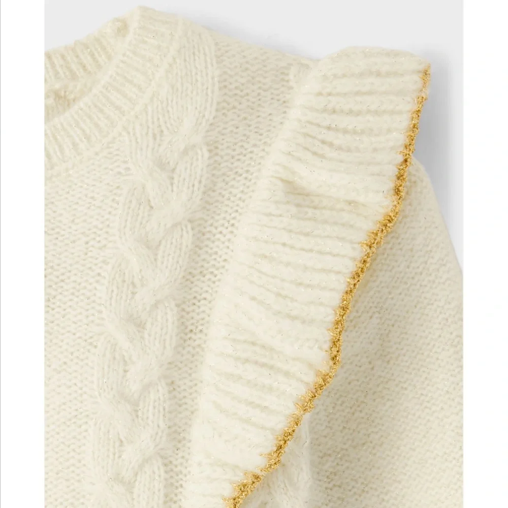 Toddler Girls Sweater Dress Cable Knit Cream Size 18-24M The Childrens Place NEW